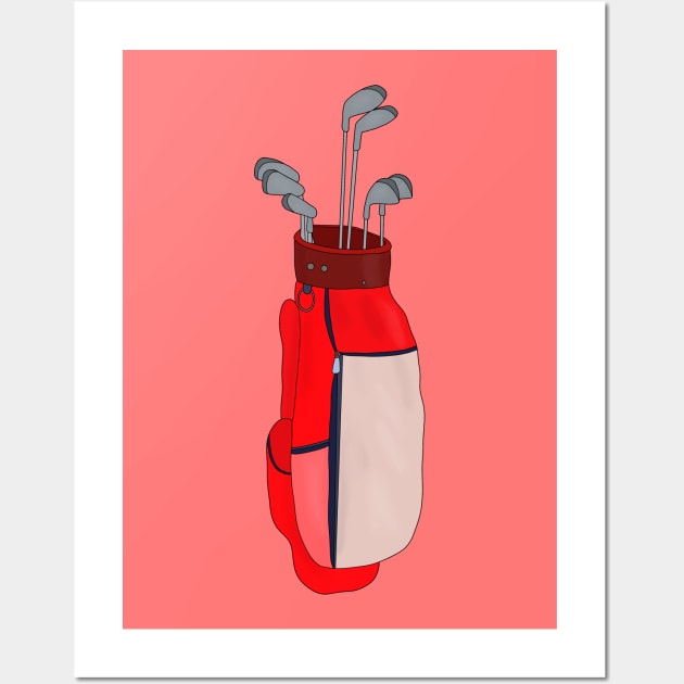 Red Golf Bag Wall Art by DiegoCarvalho